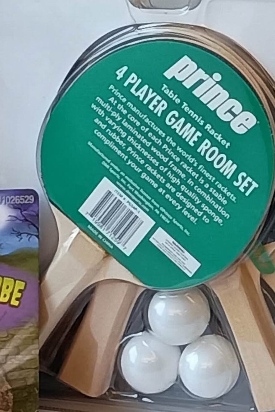 Prince 4 Player Racket Set, Table Tennis Racket, Ping Pong - New